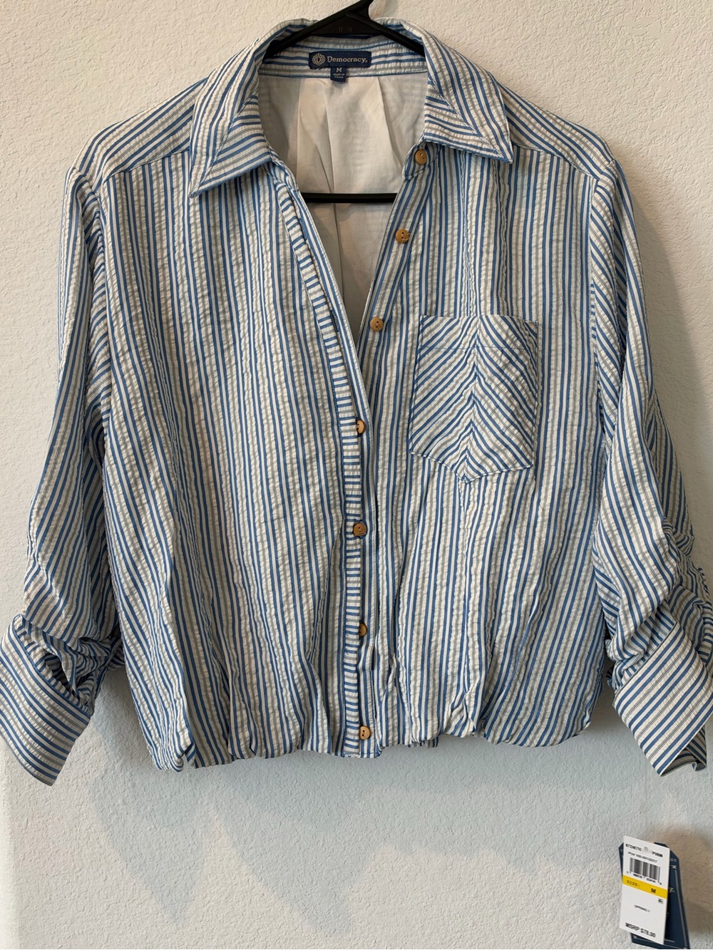 Democracy Blue & White Striped Button-Down Shirt